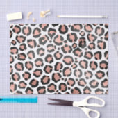 Modern schicke Black Rose Gold Foil Leopard Printi Seidenpapier (Handwerk)