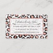 Modern schicke Black Rose Gold Foil Leopard Printi Terminkarte (Rückseite)