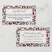 Modern schicke Black Rose Gold Foil Leopard Printi Treuekarte (Vorne/Hinten)