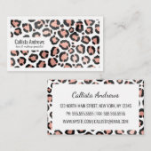 Modern schicke Black Rose Gold Foil Leopard Printi Visitenkarte (Vorne/Hinten)