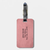 Modern schicke, getexturierte rosa Gepäckmarke Gepäckanhänger (Rückseite vertikal)