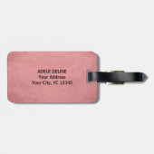 Modern schicke, getexturierte rosa Gepäckmarke Gepäckanhänger (Rückseite horizontal)