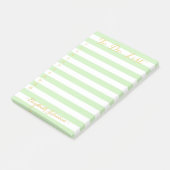 Modern schicke, stilvolle grüne goldene Streifen z Post-it Klebezettel (angewinkelt)