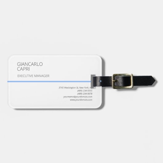 Modern Schlicht einfach Minimalistisch Gepäckanhänger (Vorderseite horizontal)