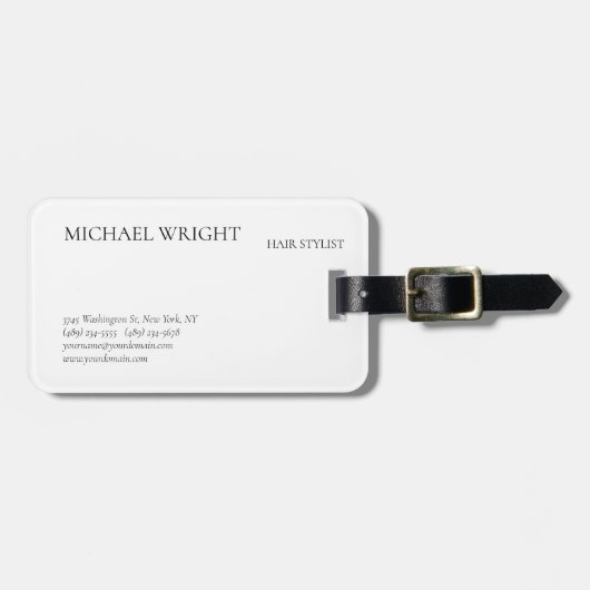 Modern Schlicht einfach Minimalistisch Gepäckanhänger (Vorderseite horizontal)