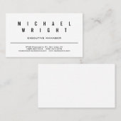 Modern Schlicht einfach Minimalistisch Visitenkarte (Vorne/Hinten)