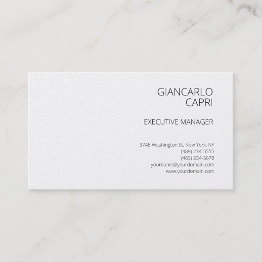 Modern Schlicht einfach Minimalistisch Visitenkarte (Vorderseite)