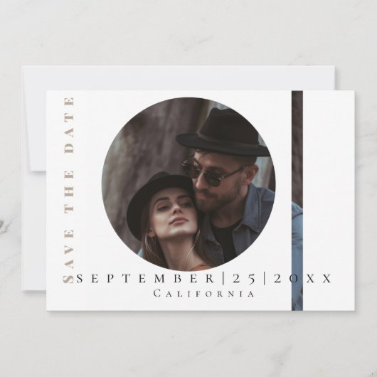 Modern schlichte Flachbild-Save the Date-Karte Save The Date (Vorderseite)