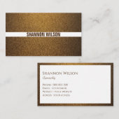 Modern schlichter Glitzer aus Kupfergold Visitenkarte (Vorne/Hinten)