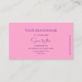 Modern Schlichtes hellrosa mit Monogramm Beruflich Visitenkarte (Rückseite)