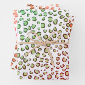 Modern schneebedeckter rosafarbener Rosa Grüner Ti Geschenkpapier Set (Beispiel)