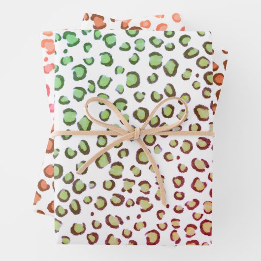 Modern schneebedeckter rosafarbener Rosa Grüner Ti Geschenkpapier Set (Beispiel)