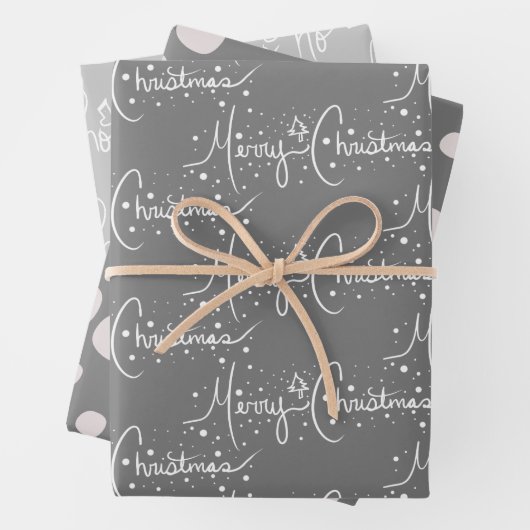 Modern Schneeflocken Weihnachtsschnee Schneeflocke Geschenkpapier Set (Beispiel)