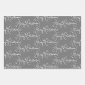 Modern Schneeflocken Weihnachtsschnee Schneeflocke Geschenkpapier Set (Vorderseite)