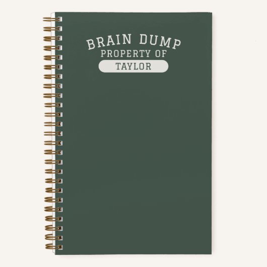 Modern School Brain Dump List Funny Green Notizblock (Vorderseite)