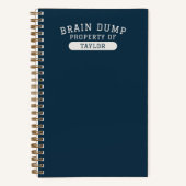 Modern School Brain Dump List Funny Navy Blue Notizblock (Vorderseite)