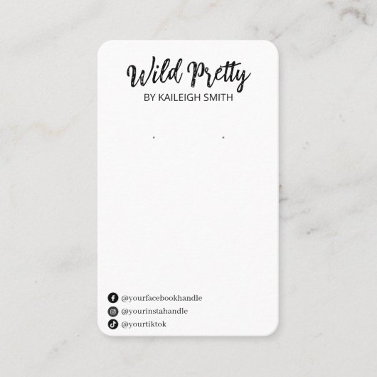 Modern Schriftart White Oring Display Cards Visitenkarte (Vorderseite)