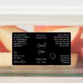 Modern Schwarz 1 OZ Dropper Flasche wasserdicht Etiketten (Befestigt)