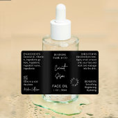 Modern Schwarz 1 OZ Dropper Flasche wasserdicht Etiketten