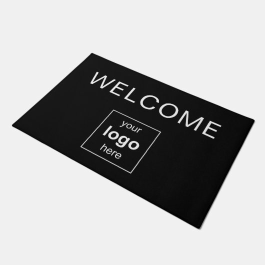 Modern Schwarz-Beruflich-Business-Logo Fußmatte (Schrägansicht)