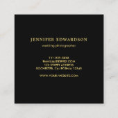 Modern Schwarz-Blau-Eis einfaches Logo Quadratische Visitenkarte (Rückseite)