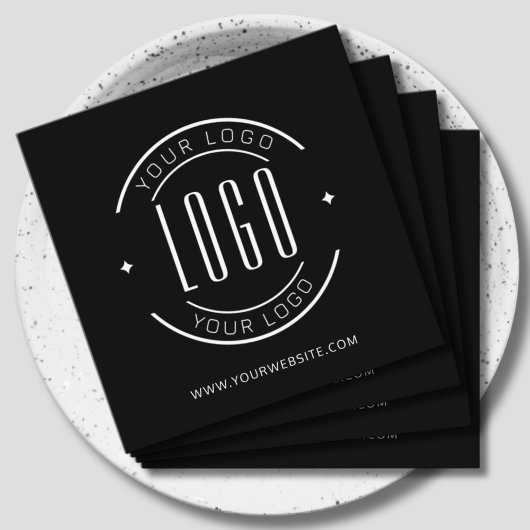 Modern schwarz einfach hinzufügen Ihr Logo Quadratische Visitenkarte