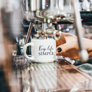 Modern Schwarz Erhalte Einfaches Leben Espressotasse