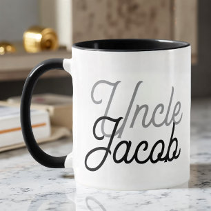 Modern Schwarz Grau und Weiß für den coolen Onkel Tasse