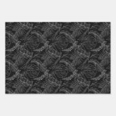 Modern Schwarz/Grün Palmenblättrig Tropenkana Geschenkpapier Set (Vorderseite)