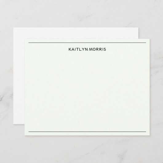 Modern Schwarz Monogramm Lässig, ultrahell Mitteilungskarte (Vorne/Hinten)