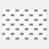 Modern-Schwarz-Muster für das erste Monogramm Geschenkpapier Set (Vorderseite 2)