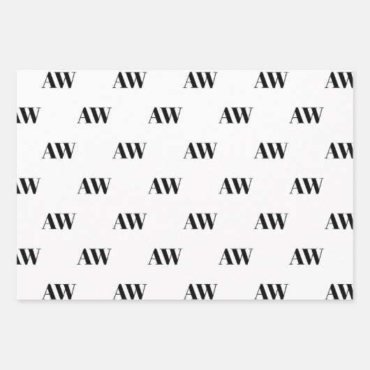 Modern-Schwarz-Muster für das erste Monogramm Geschenkpapier Set (Vorderseite 2)