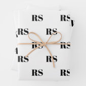 Modern-Schwarz-Muster für das erste Monogramm Geschenkpapier Set (Beispiel)