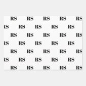 Modern-Schwarz-Muster für das erste Monogramm Geschenkpapier Set (Vorderseite)