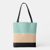 Modern Schwarz, Pfirsich, Grün Personalisiert Tasche (Rückseite)