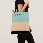 Modern Schwarz, Pfirsich, Grün Personalisiert Tasche (Von Nahem)