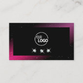 Modern Schwarz-Rosa-Logo für Lila SparkDiamanten Visitenkarte (Vorderseite)
