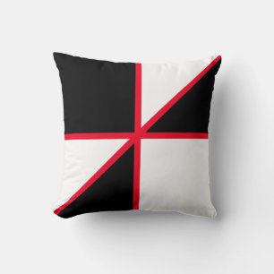 Modern Schwarz Rot und Weiß Kissen