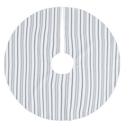 Modern-Schwarz-Streifen Muster Polyester Weihnachtsbaumdecke (Vorderseite)