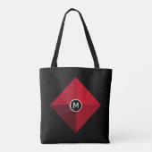 Modern Schwarz und Rot Tasche (Rückseite)