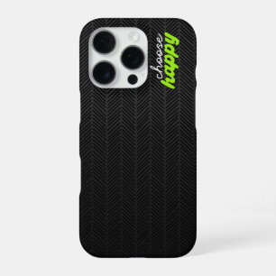Modern Schwarz Wähle Glücklich iPhone 16 Pro Hülle