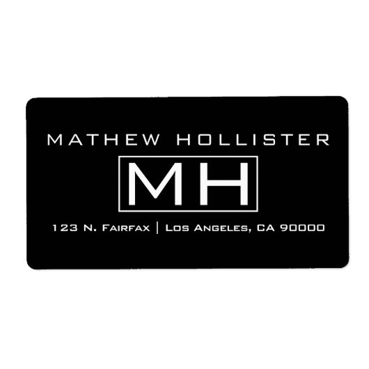 Modern Schwarz/Weiß Beruflich Mit Monogramm (Vorne)