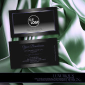 Modern Schwarz-Weiß-Blauer-Rahmen-Logo Visitenkarte