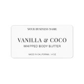 Modern Schwarz-Weiß-Buttermittel Adressaufkleber (Vorne)