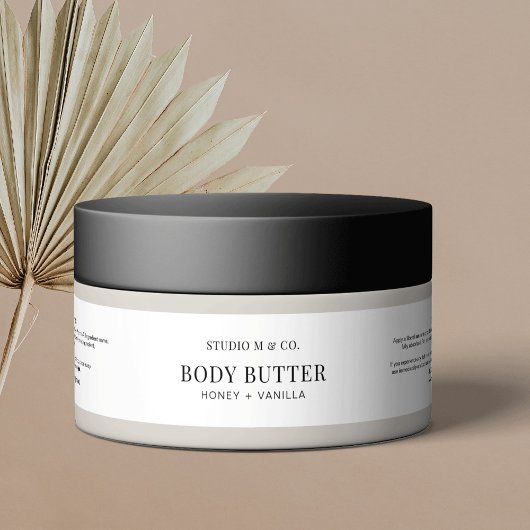 Modern Schwarz & Weiß einfacher Body Butter 4OZ Ja