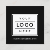 Modern Schwarz-Weiß-Firmenlogo Quadratische Visitenkarte (Vorderseite)