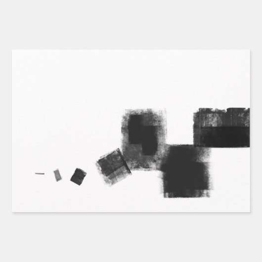Modern Schwarz-weiß Grau Rustic Abstrakt s3 Geschenkpapier Set (Vorderseite 2)