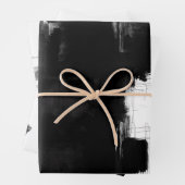 Modern Schwarz-weiß Grau Rustic Abstrakt s3 Geschenkpapier Set (Beispiel)
