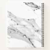 Modern Schwarz-Weiß-Marmor-Muster monogramm Notizblock (Rückseite)