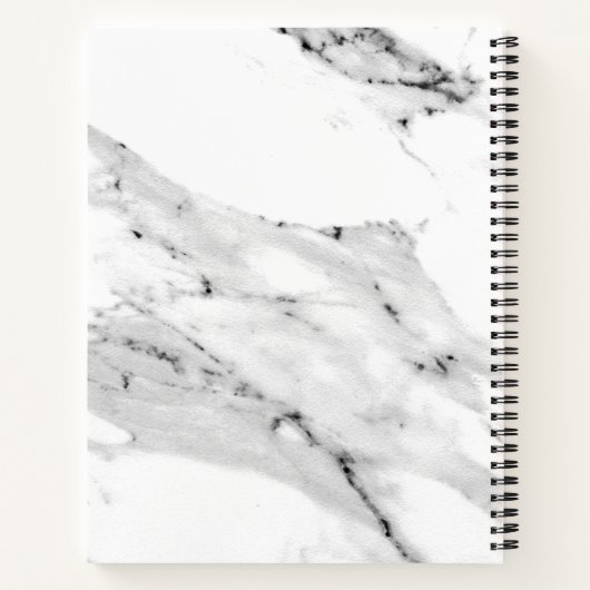 Modern Schwarz-Weiß-Marmor-Muster monogramm Notizblock (Rückseite)